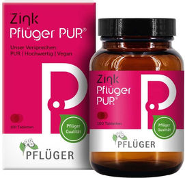 Pflüger PUR Zink Gluconat 10 mg Tabletten vegan glutenfrei laktosefrei ohne Zusatzstoffe – Bild 1 von 1