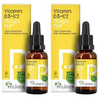 Produktbild von Pflüger Vitamin D3+K2 PUR Flüssig vegan glutenfrei laktosefrei ohne Zusatzstoffe