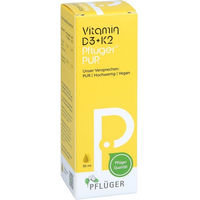 Produktbild von Pflüger Vitamin D3+K2 PUR Tropfen 500 I.E. / 25 µg 30 ml vegan ohne Zusatzstoffe