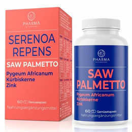 Pharma Integratori Saw Palmetto mit Pygeum, Kürbiskern, Zink und Biotin vegetarische Kapseln 60 Stück – Bild 1 von 5