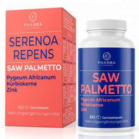 Produktbild von Pharma Integratori Saw Palmetto mit Pygeum, Kürbiskern, Zink und Biotin vegetarische Kapseln 60 Stück