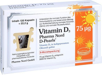 Pharma Nord D-Pearls Vitamin D3 75 µg Kapseln 120 Stück – Bild 1 von 1