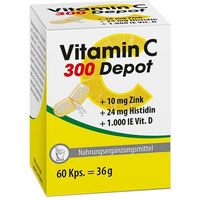 Produktbild von Pharma Peter Vitamin C 300 Depot mit Zink, Histidin und Vitamin D Kapseln 60 Stück