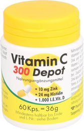Pharma Peter Vitamin C 300 Depot mit Zink, Histidin und Vitamin D Kapseln 60 Stück – Bild 1 von 1