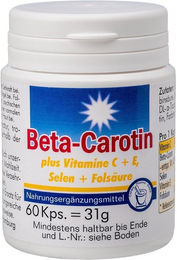Pharma Peter Vitamin-Kombination Beta Carotin mit Vitamin C und E Kapseln 60 Stück – Bild 1 von 2