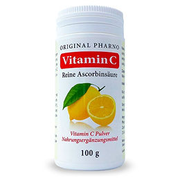 Pharno Vitamin C Ascorbinsäure Pulver 100 g vegan zuckerfrei glutenfrei laktosefrei für Schwangere und Stillende – Bild 1 von 5