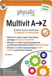 Physalis Multivitamin Multivit A–Z Tabletten 45 Stück – Bild 1 von 1