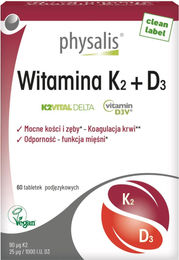 Physalis Vitamin K2 + D3 Kapseln vegan 60 Stück – Bild 1 von 2