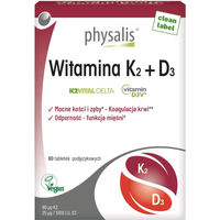 Produktbild von Physalis Vitamin K2 + D3 Kapseln vegan 60 Stück