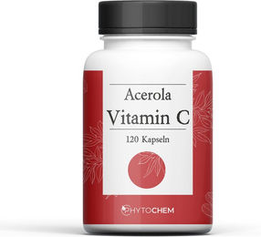 Phytochem Acerola Vitamin C Kapseln vegan mit Hagebutte 120 Stück – Bild 1 von 1