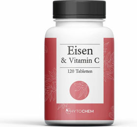 Phytochem Eisen & Vitamin C Tabletten vegan ohne Zusatzstoffe 120 Stück – Bild 1 von 1