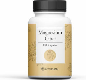 Phytochem Magnesium Citrat Kapseln vegan ohne Zusatzstoffe 180 Stück – Bild 1 von 1