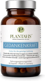 PlantaVis Gedankenkraft Kräuter-Komplex mit Rosmarin und B-Komplex Kapseln pflanzlicher Ursprung 60 Stück – Bild 1 von 2