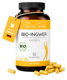 PlantDEA Bio Ingwer Kapseln hochdosiert vegan 180 Stück – Bild 1 von 2