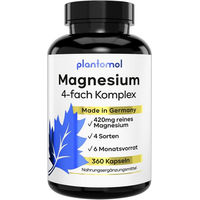 Produktbild von plantomol 4x Magnesium Komplex vegan Magnesium-Kapseln für Sportler