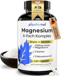 plantomol 4x Magnesium Komplex vegane Kapseln 180 Stück – Bild 1 von 3