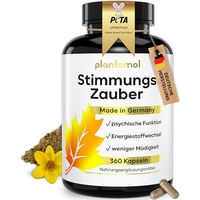 Produktbild von plantomol Anti-Stress-Komplex Johanniskraut Kapseln mit L-Tryptophan GABA und Vitamin B5 360 Stück glutenfrei laktosefrei ohne Gelatine