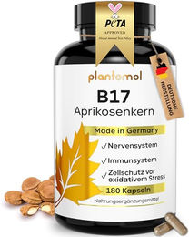 plantomol Aprikosenkerne Kapseln mit Vitamin B17 und Vitamin C aus Hagebutte vegan 180 Stück – Bild 1 von 5