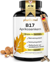 plantomol Aprikosenkerne Kapseln mit Vitamin B17 und Vitamin C aus Hagebutte vegan 360 Stück – Bild 1 von 4