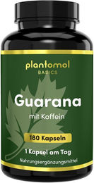 plantomol Basics Guarana Kapseln mit 470 mg Guarana Extrakt vegan und zuckerfrei 180 Kapseln – Bild 1 von 2