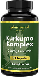 plantomol Basics Kurkuma Kapseln mit Curcumin Extrakt und Piperin vegan – Bild 1 von 2
