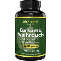 Produktbild von plantomol Basics Kurkuma Weihrauch Kapseln mit Curcumin und Boswellinsäure vegan 120 Kapseln