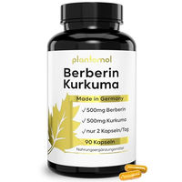 Produktbild von plantomol Berberin Kapseln hochdosiert vegan glutenfrei laktosefrei ohne Zusatzstoffe