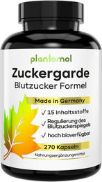 plantomol Blutzucker Kapseln mit Kurkuma Zimt Olivenblatt OPC Bittermelone und Chrom 270 Stück – Bild 1 von 3