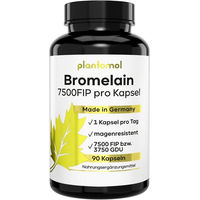 Produktbild von plantomol Bromelain Kapseln mit 7500 GDU pro Kapsel aus Ananas-Extrakt