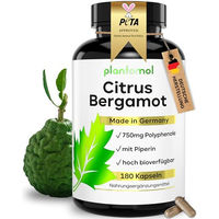 Produktbild von plantomol Citrus Bergamot Kapseln mit Bergamotte Extrakt vegan glutenfrei laktosefrei 180 Stück