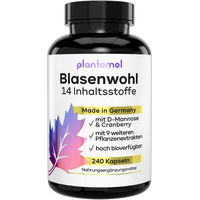 Produktbild von plantomol Cranberry Kapseln mit D-Mannose, Goldrute und Bärentraubenblätter, 240 Kapseln, glutenfrei und laktosefrei