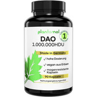 Produktbild von plantomol DAO Kapseln vegan mit 1.000.000 HDU DAO-Enzym aus Erbsen