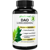 Produktbild von plantomol DAO Kapseln vegan mit 333.000 HDU DAO-Enzym aus Erbsen 120 Stück
