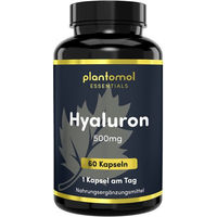 Produktbild von plantomol Essentials Hyaluron Kapseln vegan 500 mg Hyaluronsäure 60 Kapseln