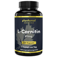 Produktbild von plantomol Essentials L-Carnitin Kapseln hochdosiert ohne Zusatzstoffe 60 Kapseln
