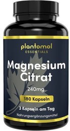 plantomol Essentials Magnesium-Citrat Kapseln 240 mg vegan ohne Zusatzstoffe 180 Kapseln – Bild 1 von 2