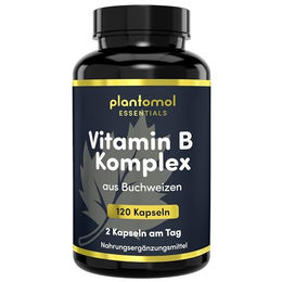 plantomol Essentials Vitamin B-Komplex hochdosiert Kapseln vegan glutenfrei laktosefrei – Bild 1 von 3