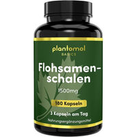 Produktbild von plantomol Flohsamenschalen Kapseln vegan und ohne Zusatzstoffe 180 Stück