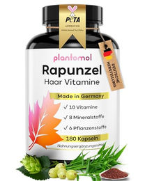 plantomol Haar Vitamine Kapseln vegan glutenfrei laktosefrei 180 Stück – Bild 1 von 2