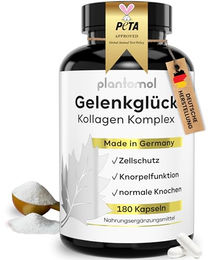 plantomol Kollagen Kapseln mit Typ I, II und III aus Rind - 180 Kapseln - glutenfrei und laktosefrei – Bild 1 von 2