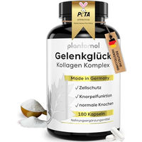 Produktbild von plantomol Kollagen Kapseln mit Typ I, II und III aus Rind - 180 Kapseln - glutenfrei und laktosefrei