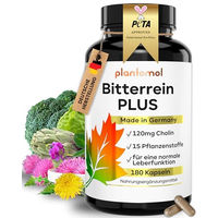 Produktbild von plantomol Leber Kur Bitterrein PLUS mit Mariendistel Artischocke Löwenzahn Resveratrol und Cholin Kapseln 180 Stück glutenfrei laktosefrei ohne Gelatine