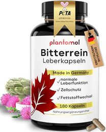 plantomol Leber Kur Kapseln mit Mariendistel Artischocke Löwenzahn und Cholin 180 Kapseln – Bild 1 von 4