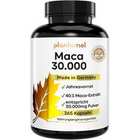 Produktbild von plantomol Maca Kapseln mit 30.000 mg Maca-Pulver und 40:1 Extrakt 365 Stück