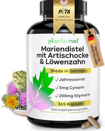 plantomol Mariendistel Artischocke Löwenzahn Komplex Kapseln glutenfrei und laktosefrei ohne Gelatine – Bild 1 von 4