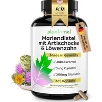 Produktbild von plantomol Mariendistel Artischocke Löwenzahn Komplex Kapseln glutenfrei und laktosefrei ohne Gelatine