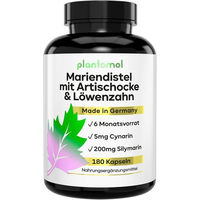 Produktbild von plantomol Mariendistel Kapseln mit Artischocke und Löwenzahn 180 Stück