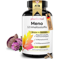 Produktbild von plantomol MENO Wechseljahre Kapseln mit Kräuter-Komplex aus Yams, Rotklee und Mönchspfeffer sowie Vitamin B6, 240 Kapseln, vegan und glutenfrei