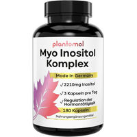 Produktbild von plantomol Myo Inositol mit D-Chiro-Inositol, Chrom, Vitamin B6 und Folsäure vegane Kapseln für Frauen 180 Stück