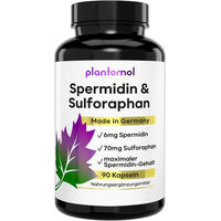 Produktbild von plantomol Spermidin Sulforaphan Kapseln mit 6 mg Spermidin und 70 mg Sulforaphan aus Brokkolisprossen 90 Kapseln